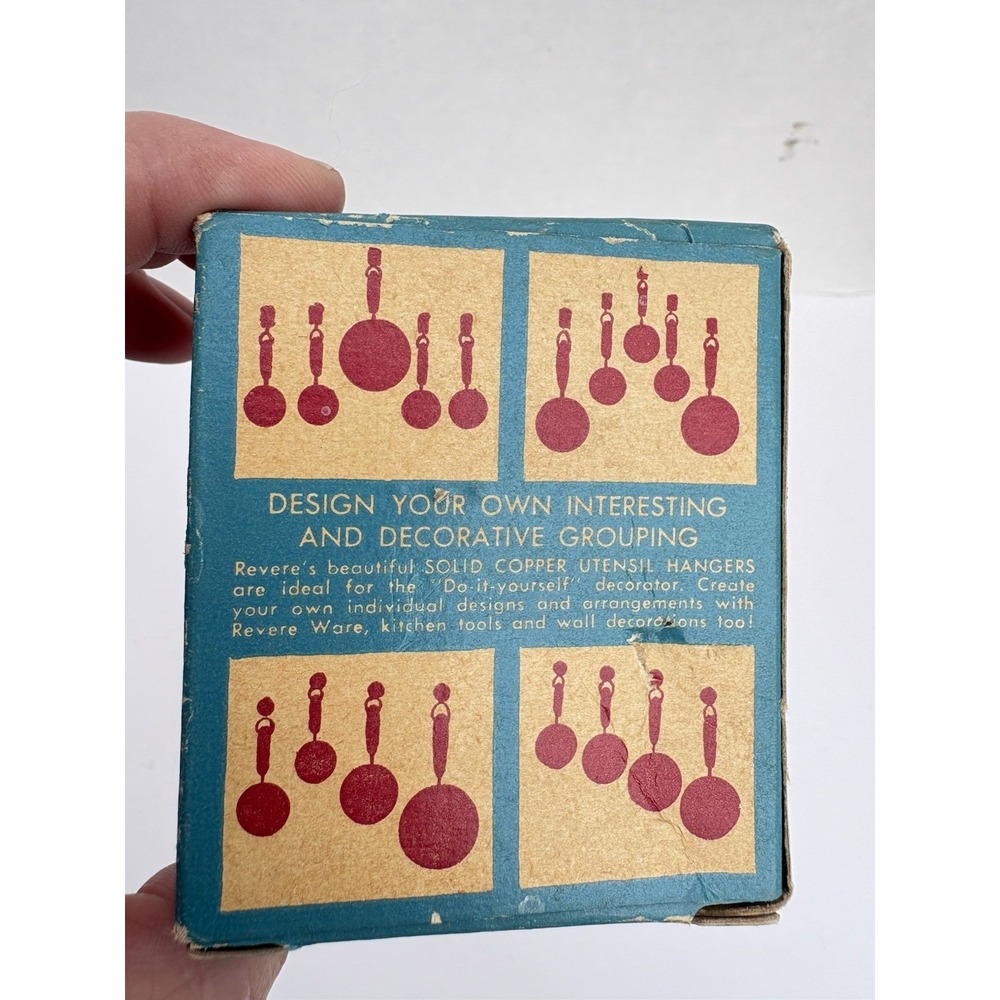 Vintage REVERE Solid Copper Utensil Hanger w/ Box Mid Century - Picture 6 of 9